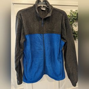 Columbia men's  Large zip up jacket blue gray zipper pockets lightweight casual